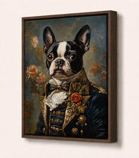 Custom Pet Portrait -  The Duke in Evening Finery Canvas