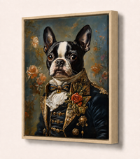 Custom Pet Portrait -  The Duke in Evening Finery Canvas