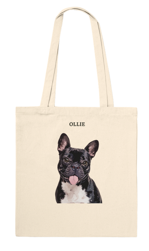 Modern Pet Portrait Tote Bag
