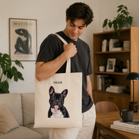 Modern Pet Portrait Tote Bag