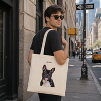 Modern Pet Portrait Tote Bag