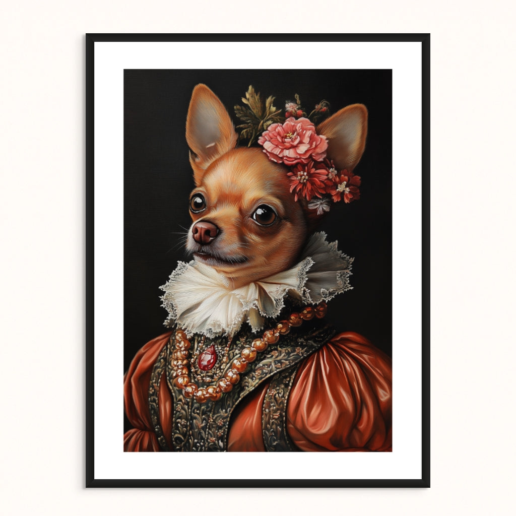 Custom Pet Portrait - The Lady of Silk and Bloom