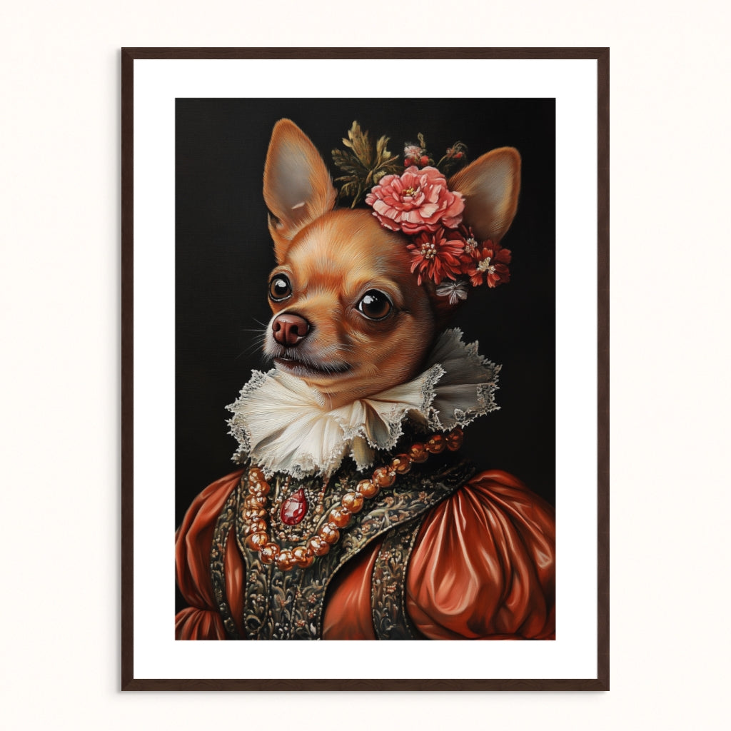 Custom Pet Portrait - The Lady of Silk and Bloom