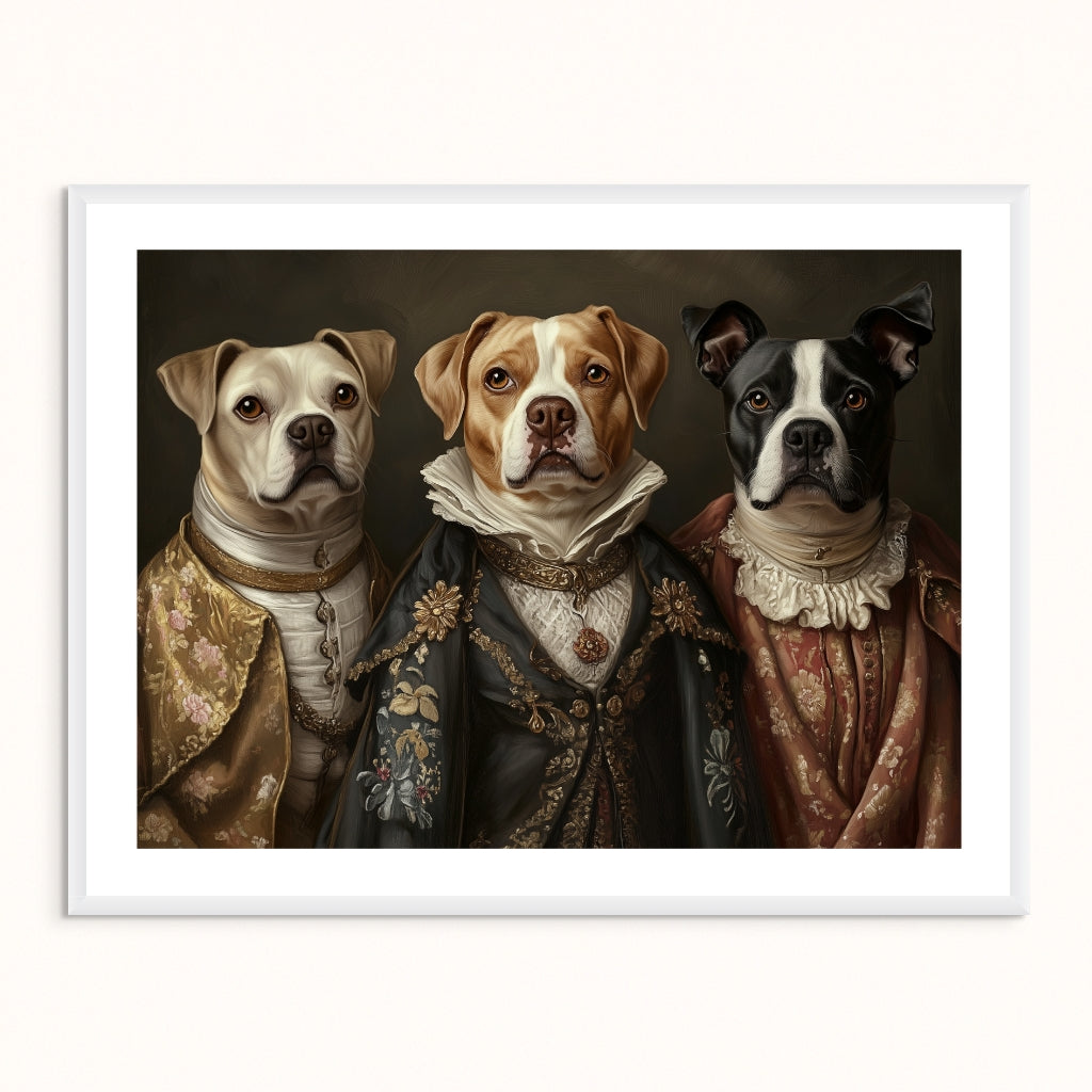 Custom Pet Portrait - The Aristocratic Trio