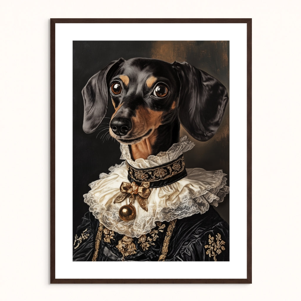Custom Pet Portrait - Lady of the Lace and Gold