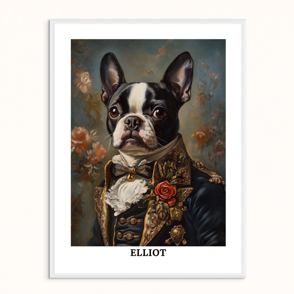 Custom Pet Portrait - The Duke in Evening Finery