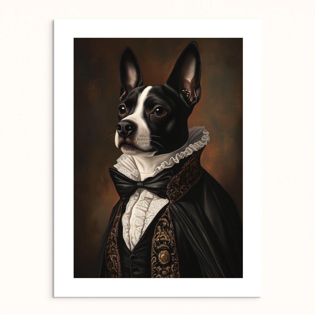 Custom Pet Portrait - Gentleman in Black and Gold
