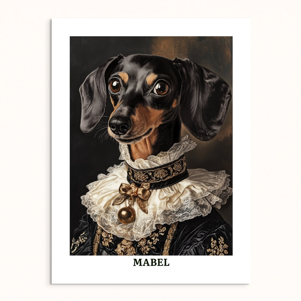 Custom Pet Portrait - Lady of the Lace and Gold