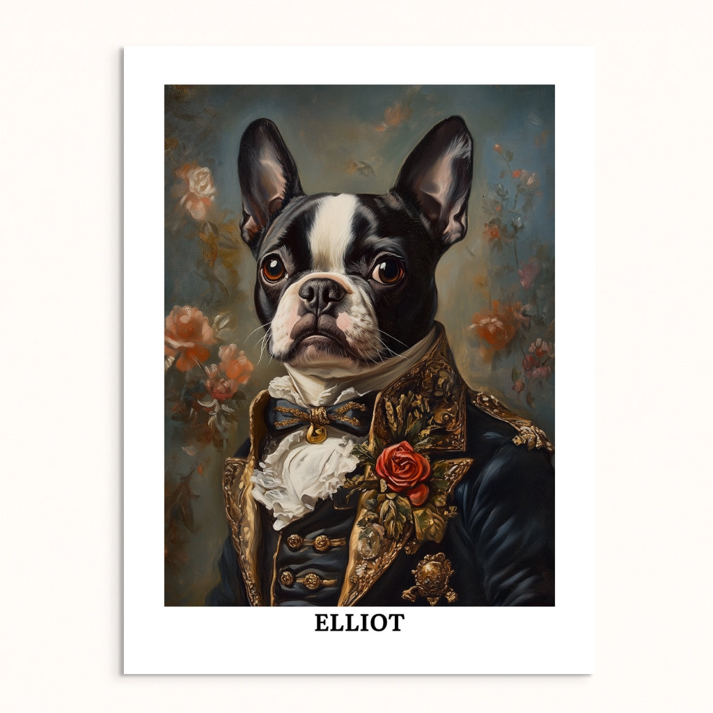 Custom Pet Portrait - The Duke in Evening Finery