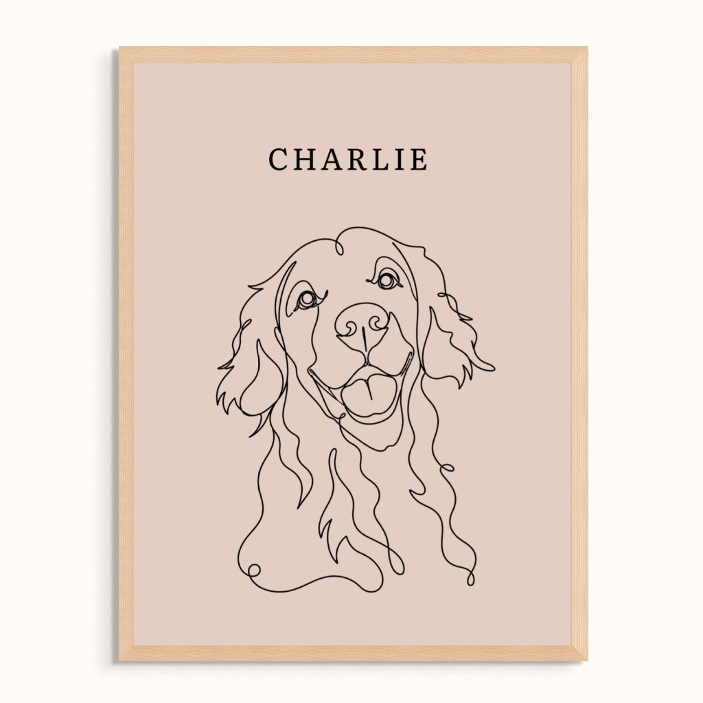 Custom Pet Portrait - Line Drawing One Pet